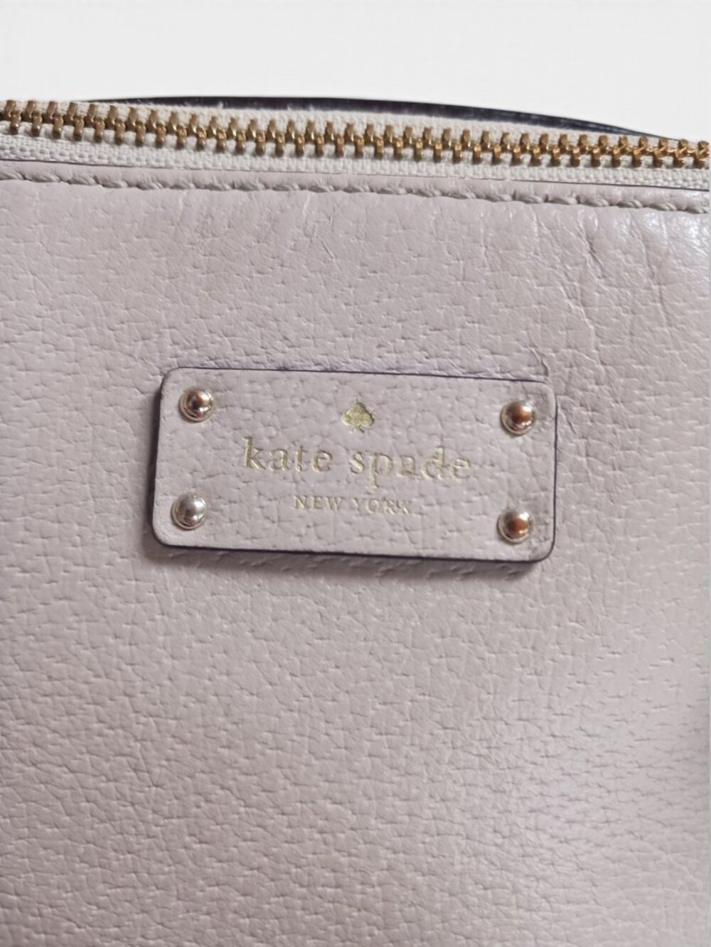 Kate Spade "Grove Street Carli" Pebbled Leather Satchel Crossbody– Warm Beige - Picture 9 of 16